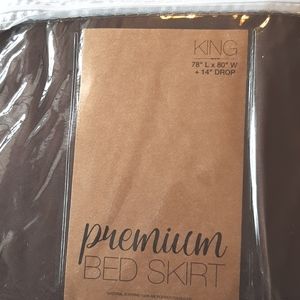 Premium pleated king bed skirt chocolate